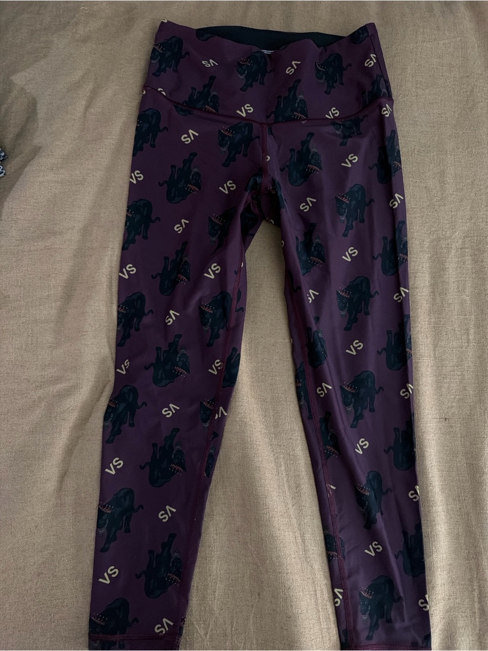 Victoria's Secret Purple Panther-Print Leggings